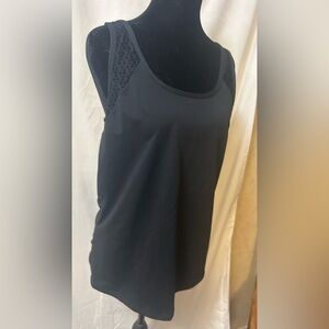 Black Sleeveless Tank with Open Crossover Back